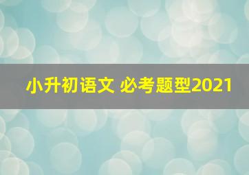 小升初语文 必考题型2021